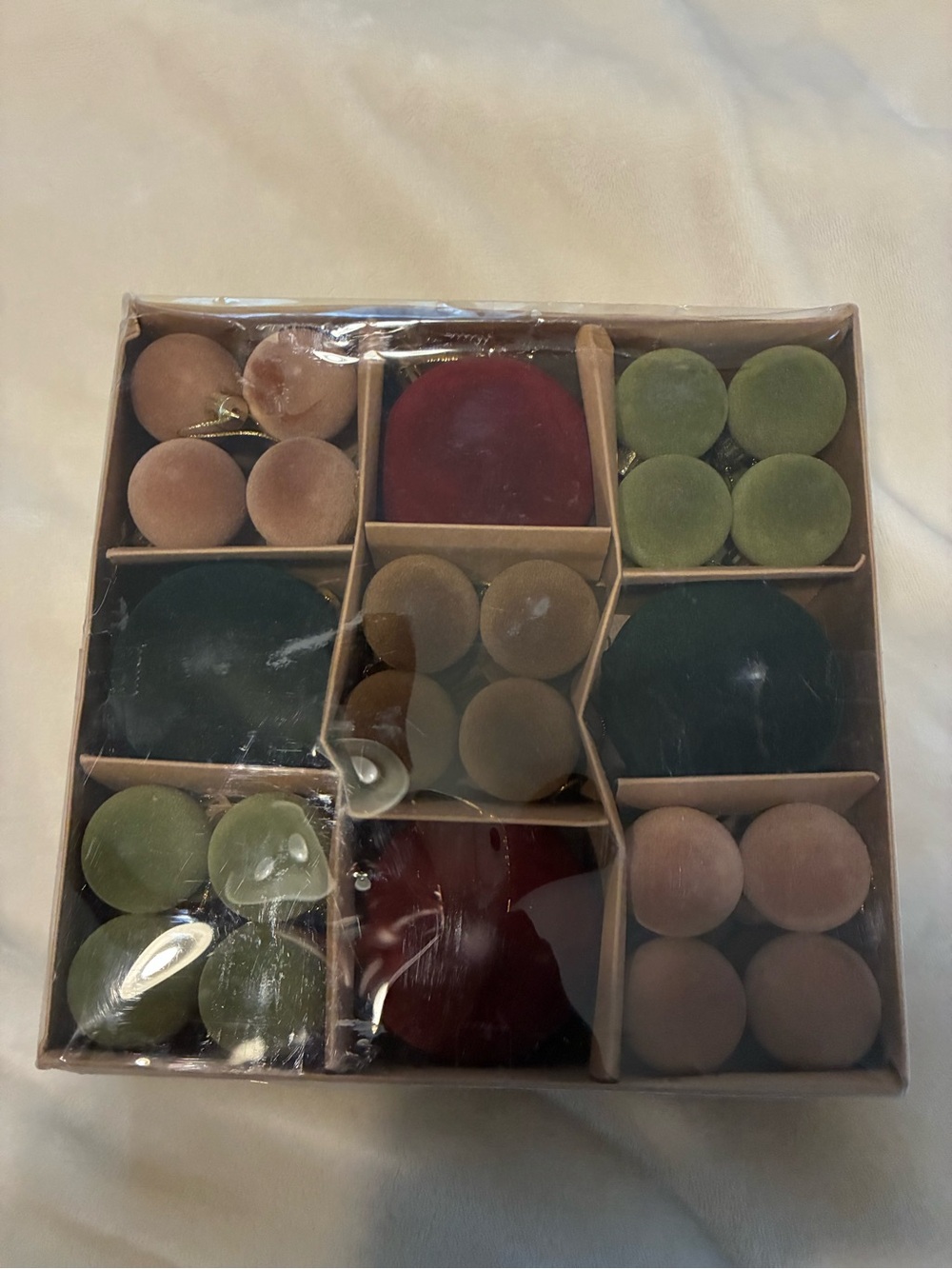 Upspring Velvet Christmas Ornament Set – Multi Color 3.15’